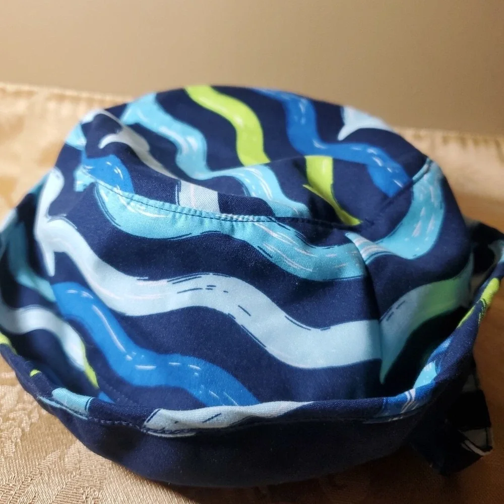 Floatimini 2-4T Bucket Hat Toddler Boys Blue Wave Sun Protection Beach Summer